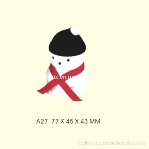 Cute Snowman Style Velvet Jewelry Box (A27)